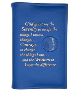 Single Book Cover for Hardback Book with Serenity Prayer and Coin Holder