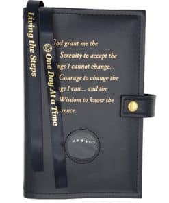 Big Book Regular Hardback – Serenity Prayer/Medallion Holder with Snap/Bookmarks/Penholder (Black) DDBAA0706