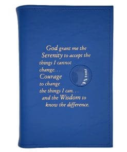 Single Book Cover for Large Print Paperback Big Book with Serenity Prayer and Coin Holder