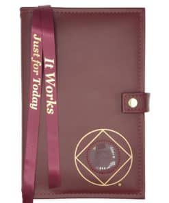 DOUBLE Cover for Hardback Reg Size NA Basic Text(6th Ed) OR Traditions...AND... It Works OR Living Clean w NA Symbol/Medallion Holder(Burgundy) DDBNA60904