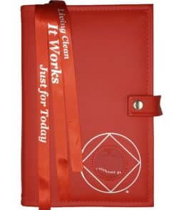 Triple Cover for 3 Reg Size Hardback Books. Pick 3: NA Basic Text(6th Ed), Traditions, It Works, Living Clean with NA Symbol/Medallion Holder(Red) TDNA60902