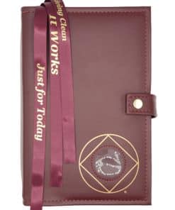 Triple Cover for 3 Reg Size Hardback Books. Pick 3: NA Basic Text(6th Ed), Traditions, It Works, Living Clean with NA Symbol/Medallion Holder(Burgundy) TDNA60904