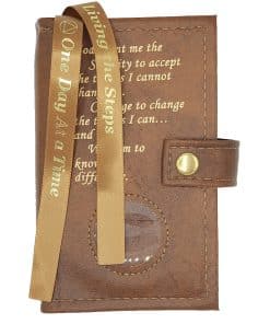 Double Book Cover for Mini/Pocket Paperback with Serenity Prayer and Coin Holder