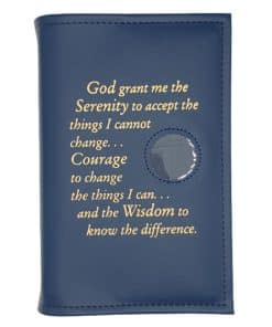 12n12 Paperback (Regular Size) Book Cover w/ Serenity Prayer/Medallion Holder and paperboard (Blue)TTS0701