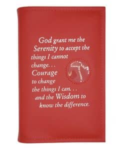 12n12 Paperback (Regular Size) Book Cover w/ Serenity Prayer/Medallion Holder and paperboard (Red)TTS0702