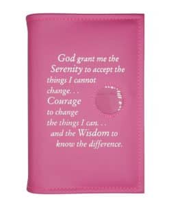 12n12 Paperback (Regular Size) Book Cover w/ Serenity Prayer/Medallion Holder and paperboard (PINK)TTS0709