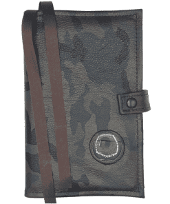 LEATHER Double Book Cover for Regular Hardback Books with Serenity Prayer and Coin Holder