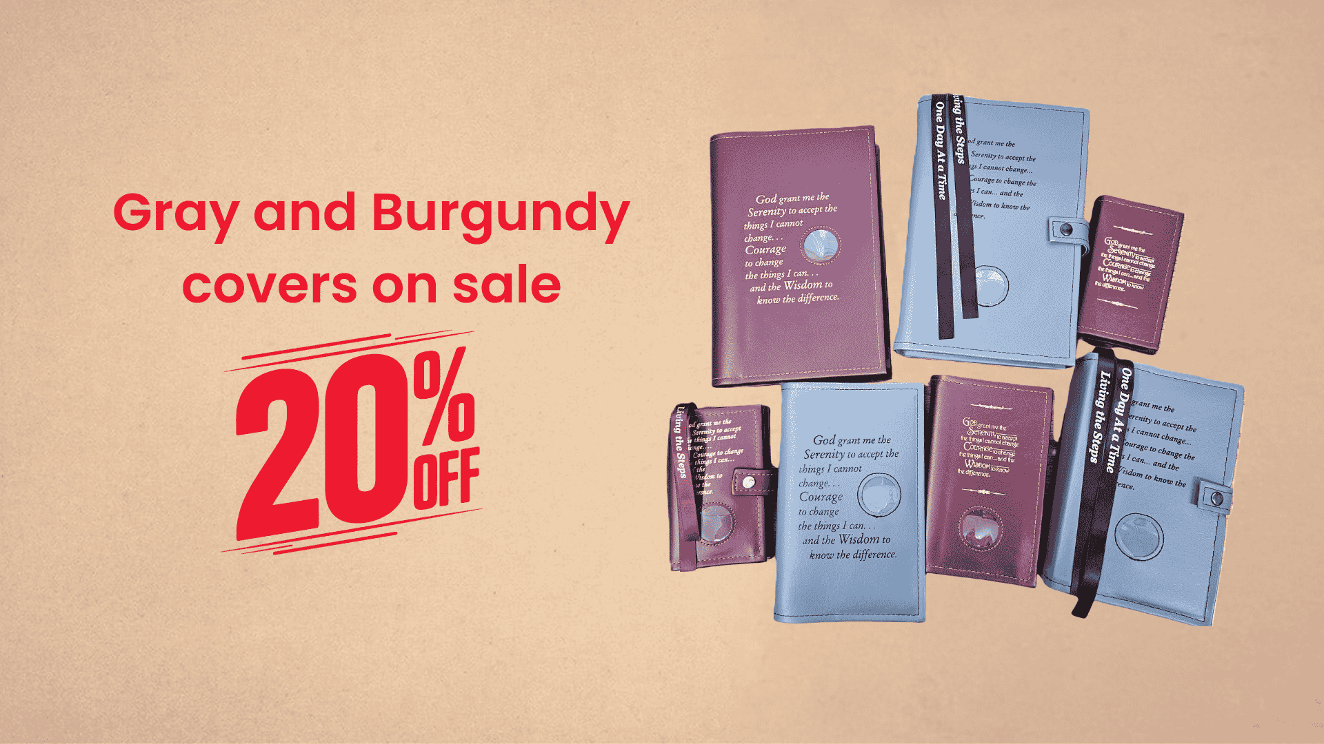 Gray and Burgundy covers on sale